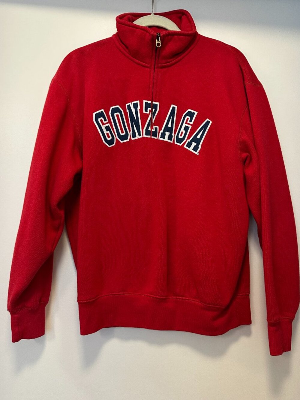 Gonzaga Bulldogs 1/4 Zip Red Sweatshirt Size M